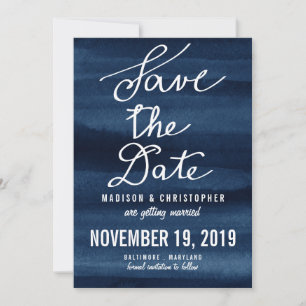 Schnorchel Blue Watercolor Modern Save the Date