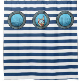 Schnorchel Cairn Porthole Nautic Duschvorhang