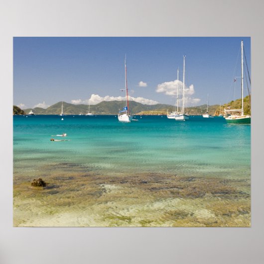 Schnorchel in idyllischer Piraten Bucht, Bucht, Poster (Vorne)