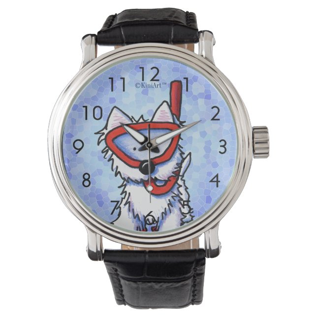 Schnorchel Westie Wrist Watch Armbanduhr (Vorderseite)