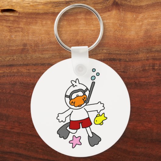 Schnorchelente am Strand Schlüsselanhänger (Vorderseite)