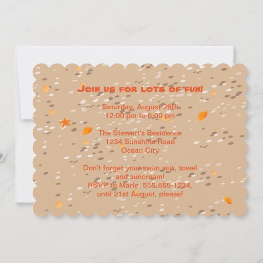 Schnorcheljunge Einladung (Rückseite)