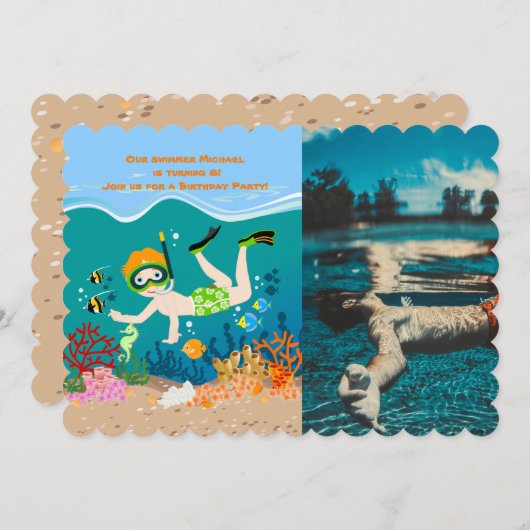 Schnorcheljunge Einladung (Vorne/Hinten)