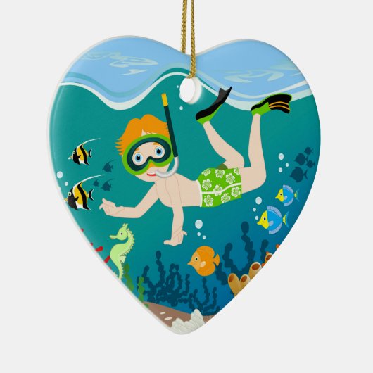 Schnorcheljunge Keramikornament (Rechts)