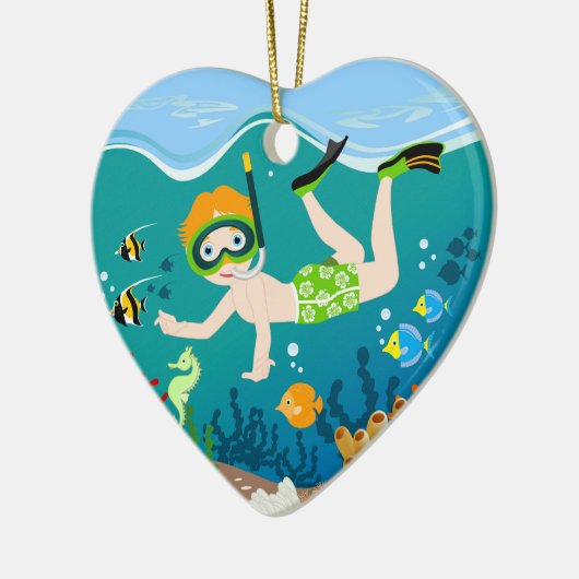 Schnorcheljunge Keramikornament (Links)