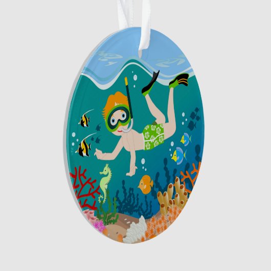 Schnorcheljunge Ornament (Vorderseite)