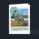 Schnorchelkatze Funny Birthday Card Karte<br><div class="desc">Mit diesem skurrilen und lustigen Katzendesign den Geburtstag eines jeden Katzenliebhabers stärken!</div>