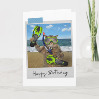Schnorchelkatze Funny Birthday Card Karte