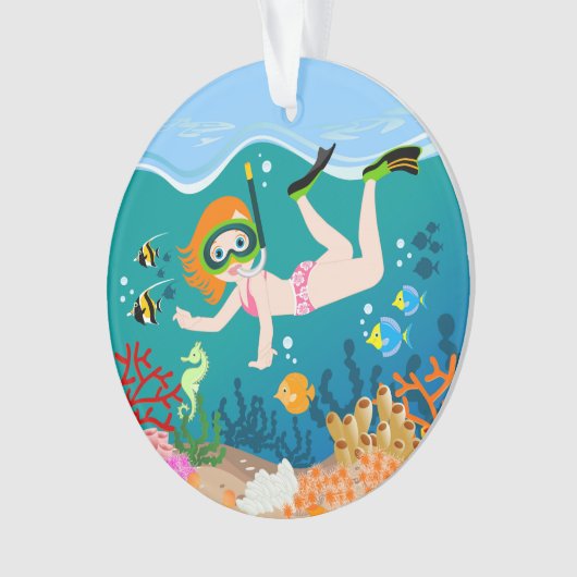 Schnorchelmädchen Ornament (Vorderseite)