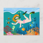 Schnorchelmädchen Postkarte (Vorderseite)