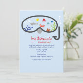 Schnorchelmaske - Einladung von Kindern (Stehend Vorderseite)