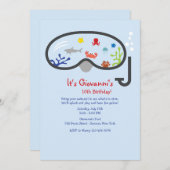 Schnorchelmaske - Einladung von Kindern (Vorne/Hinten)