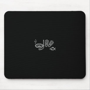 Schnorchelmaske und Flossen für Tauchliebhaber – S Mousepad
