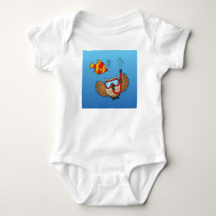 Schnorchelmaske und tropische Fische Baby Strampler
