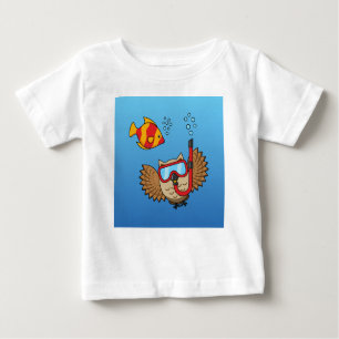 Schnorchelmaske und tropische Fische Baby T-shirt