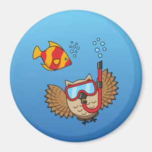 Schnorchelmaske und tropische Fische Magnet