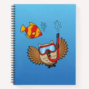 Schnorchelmaske und tropische Fische Notizblock
