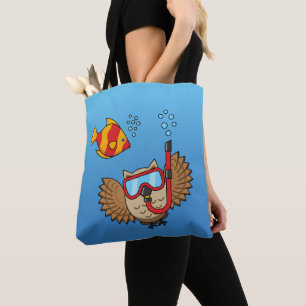 Schnorchelmaske und tropische Fische Tasche