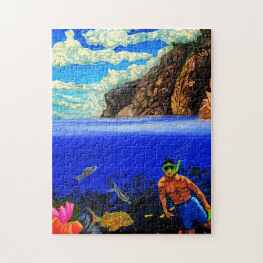 Schnorcheln am Schwarzen Felsen Puzzle (Vertikal)