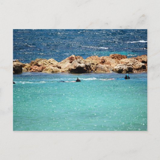 Schnorcheln auf der karibischen Postkarte (Vorderseite)