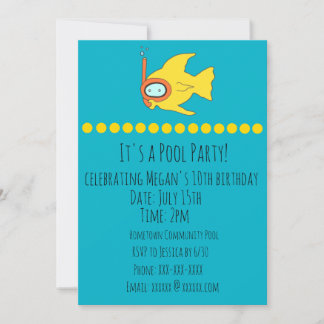 Schnorcheln Fisch Kindergeburtstag Pool Party Einladung