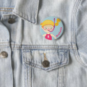 Schnorcheln Girl Beach Party Button (Beispiel)