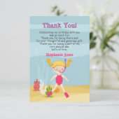 Schnorcheln Girl Beach Party Dankeskarte (Stehend Vorderseite)