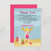 Schnorcheln Girl Beach Party Dankeskarte (Vorne/Hinten)