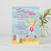 Schnorcheln Girl Beach Party Einladung (Stehend Vorderseite)