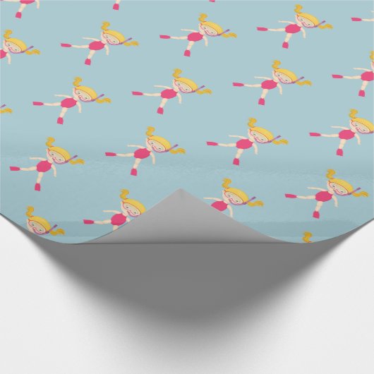 Schnorcheln Girl Beach Party Geschenkpapier (Ecke)