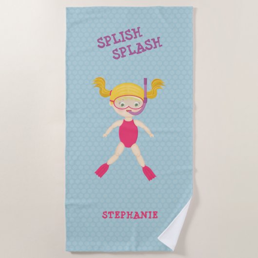 Schnorcheln Girl Beach Party Strandtuch (Vorderseite)