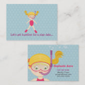 Schnorcheln Girl Beach Party Telefonnummerkarte (Vorne/Hinten)