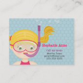 Schnorcheln Girl Beach Party Telefonnummerkarte (Rückseite)