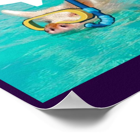 Schnorcheln im Teich beim Schwimmen Poster (Ecke)