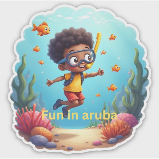 Schnorcheln in Aruba Aufkleber (Vorderseite)