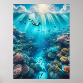 Schnorcheln in einem schönen Riff Poster