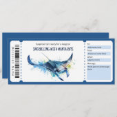 Schnorcheln mit Manta Ray Ticket Geschenkgutschein Einladung (Vorne/Hinten)