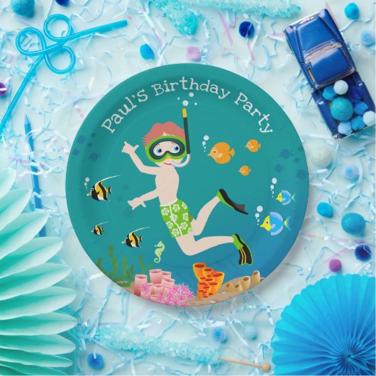 Schnorcheln mit tropischen Fischen Junge Geburtsta Pappteller (Party)