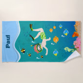 Schnorcheln mit tropischen Fischen Junge Geburtsta Strandtuch (Vorderseite)