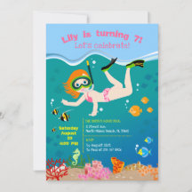 Schnorcheln mit tropischen Fischen Mädchen Geburts