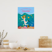 Schnorcheln mit tropischen Fischen Mädchen Geburts Poster (Küche)