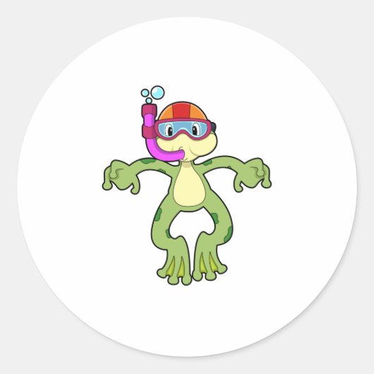 Schnorcheln Runder Aufkleber (Vorderseite)