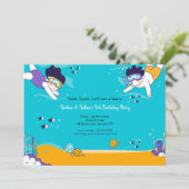 Schnorcheln Twins Einladung (Stehend Vorderseite)