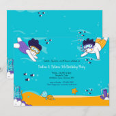 Schnorcheln Twins Einladung (Vorne/Hinten)