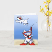 Schnorcheln Westies KiniArt Note Card Karte (Gelbe Blume)