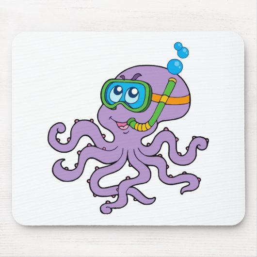 Schnorchelnde Krake Mousepad (Vorne)