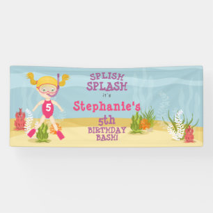 Schnorchelnde Mädchen-Strandparty Banner