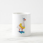 Schnorchelnde weiße Gans Kaffeetasse (Mittel)