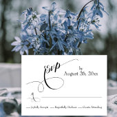 Schnörkel ganz einfach schwarz und weiß RSVP karte