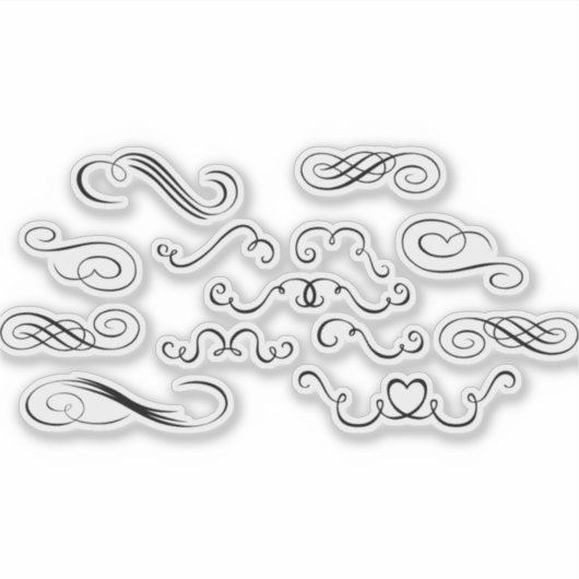 Schnörkel-Rahmen Aufkleber (Vorderseite)